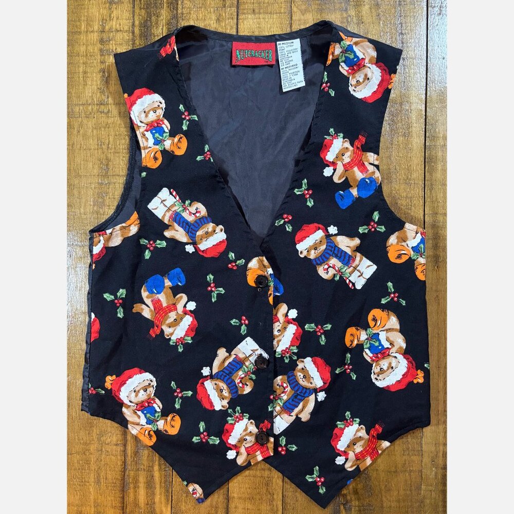 VINTAGE Nutcracker Christmas Bear Vest - Size M 🎄